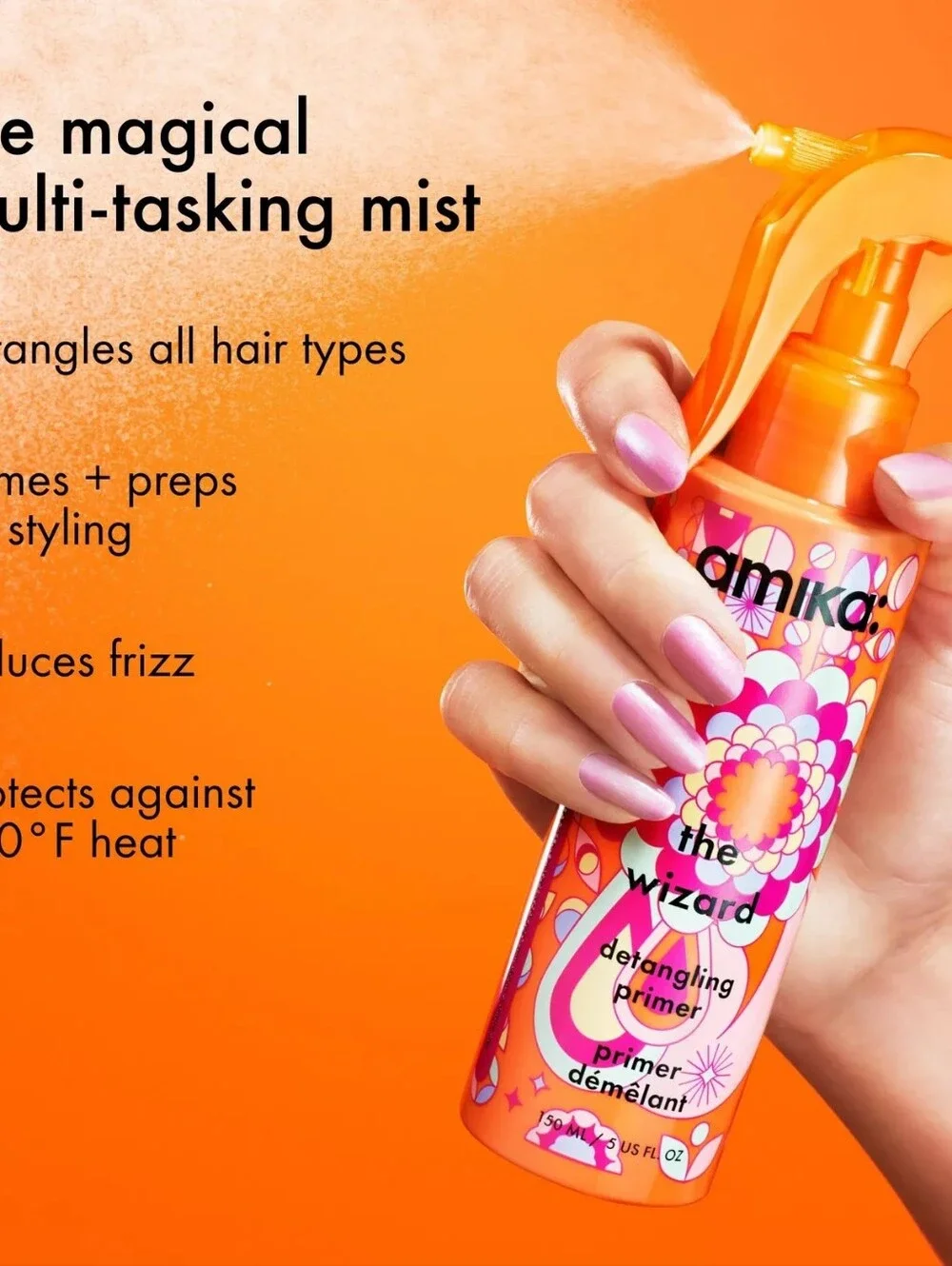 amika Orange The Wizard Detangling Primer Spray